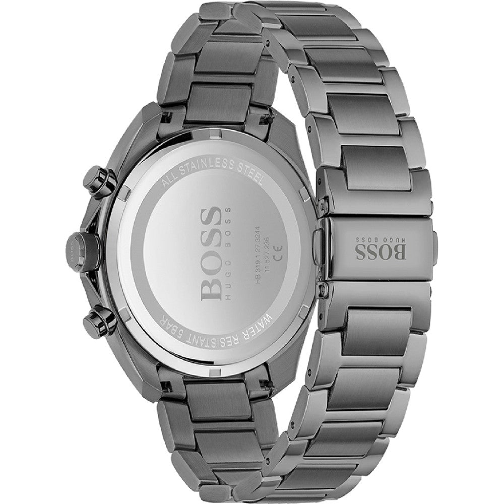 Hugo Boss Distinct Grey Dial Gren Steel Strap Watch for Men - 1513858