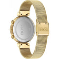 Hugo Boss Flawless Chronograph Silver Dial Gold Mesh Bracelet Watch for Women - 1502552