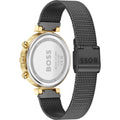 Hugo Boss Flawless Black Dial Black Mesh Bracelet Watch for Women - 1502627