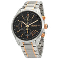 Hugo Boss Grand Prix Black Dial Two Tone Steel Strap Watch for Men - 1513473