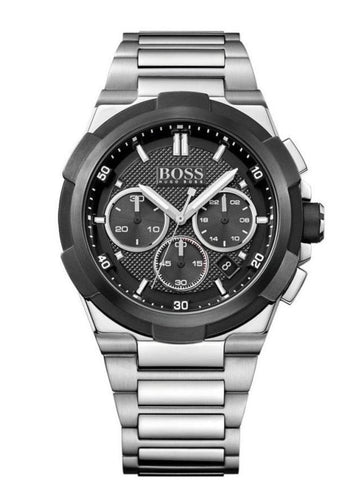 Hugo Boss Supernova Chronograph Black Dial Silver Steel Strap Watch for Men - 1513359