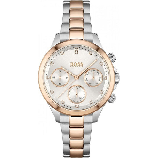 Hugo Boss Hera White Dial Two Tone Steel Strap Watch for Women - 1502564