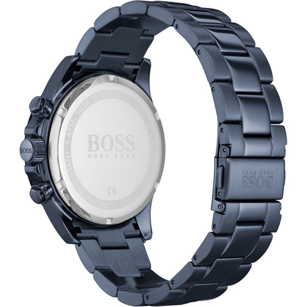 Hugo Boss Santiago Chronograph Grey Dial Blue Steel Strap Watch for Men - 1513865