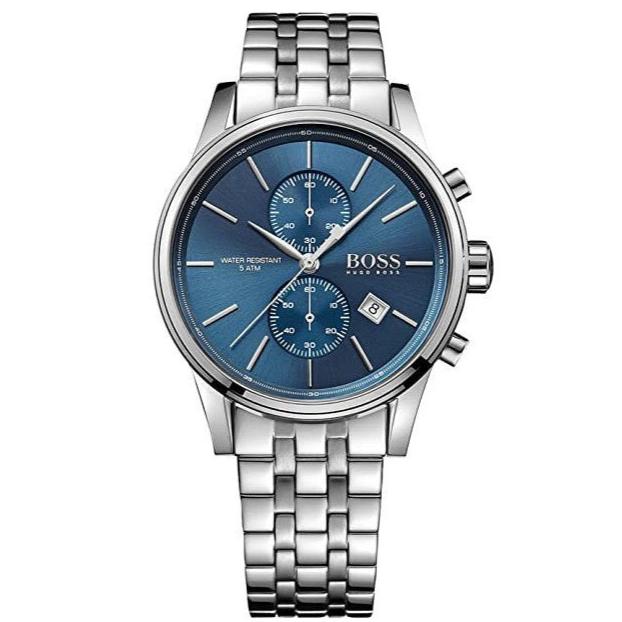 Hugo Boss Jet Chronograph Blue Dial Silver Steel Strap Watch for Men - 1513384