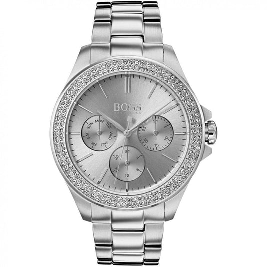 Hugo Boss Premiere Silver Dial Silver Steel Strap Watch for Women - 1502442