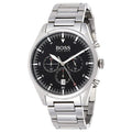 Hugo Boss Pioneer Chronograph Black Dial Silver Steel Strap Watch for Men - 1513712