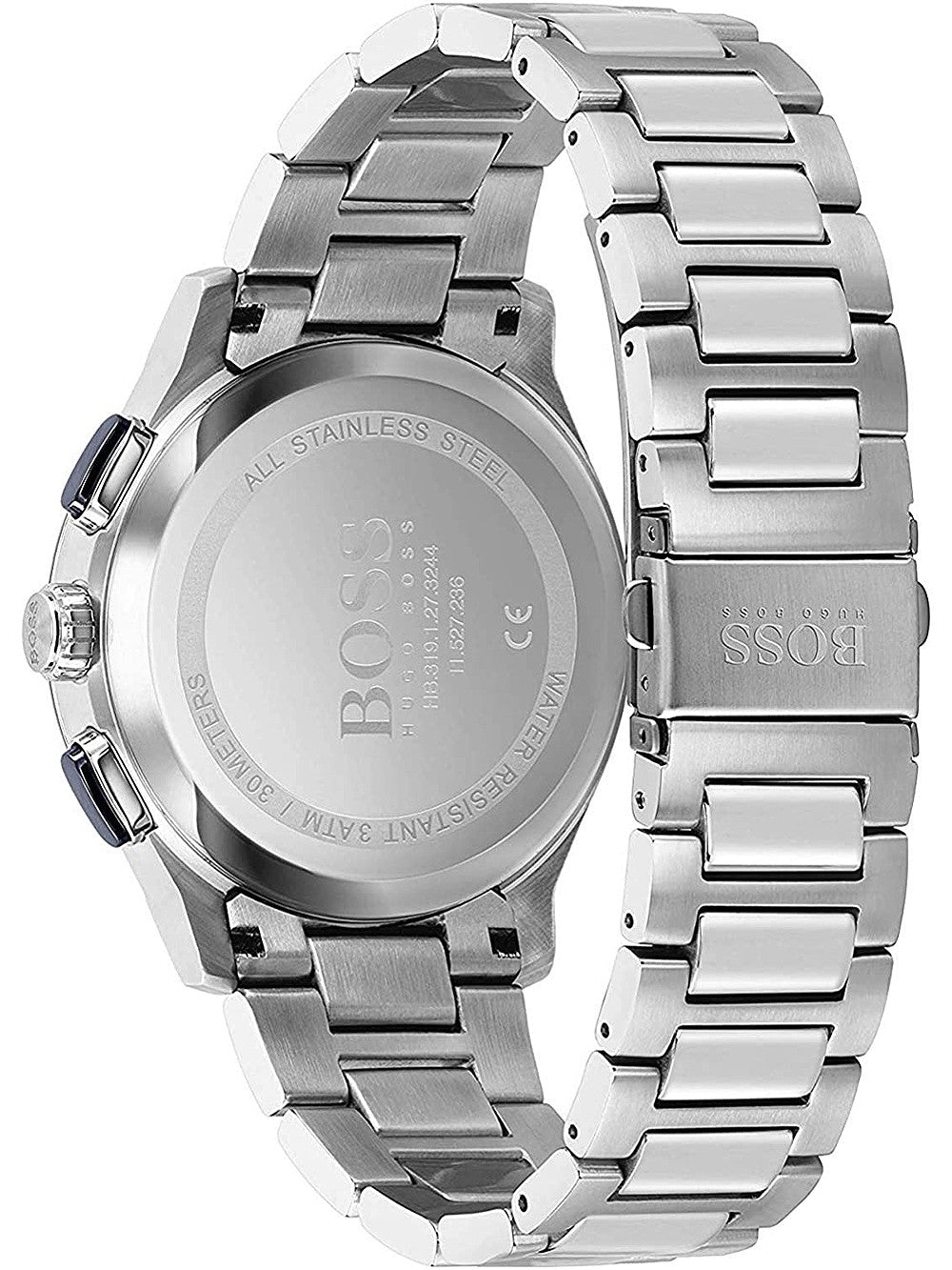 Hugo Boss Peak Chronograph Blue Dial Silver Steel Strap Watch for Men - 1513763