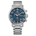 Hugo Boss Aeroliner Chronograph Blue Dial Silver Steel Strap Watch for Men - 1513183