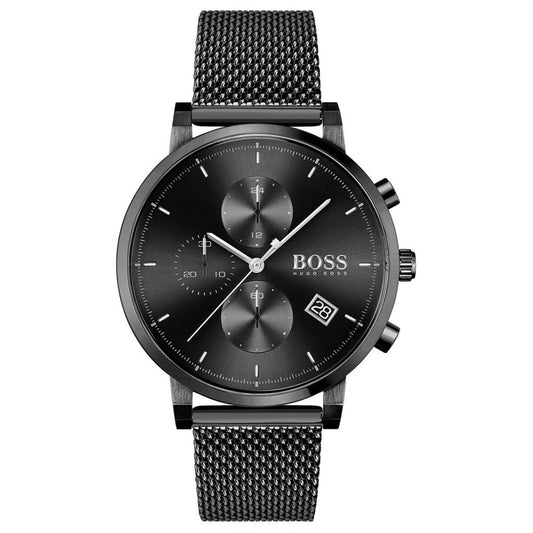 Hugo Boss Integrity Black Dial Black Mesh Bracelet Watch for Men - 1513813