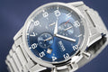 Hugo Boss Aeroliner Blue Dial Silver Steel Strap Watch for Men - 1513183