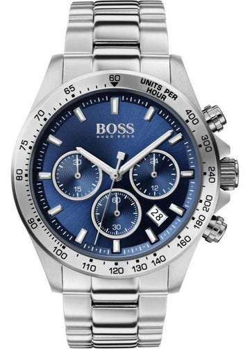 Hugo Boss Talent Chronograph Blue Dial Silver Steel Strap Watch for Men - 1513582