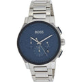 Hugo Boss Peak Chronograph Blue Dial Silver Steel Strap Watch for Men - 1513763