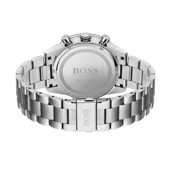 Hugo Boss Pilot Chronograph Blue Dial Silver Steel Strap Watch for Men - 1513850