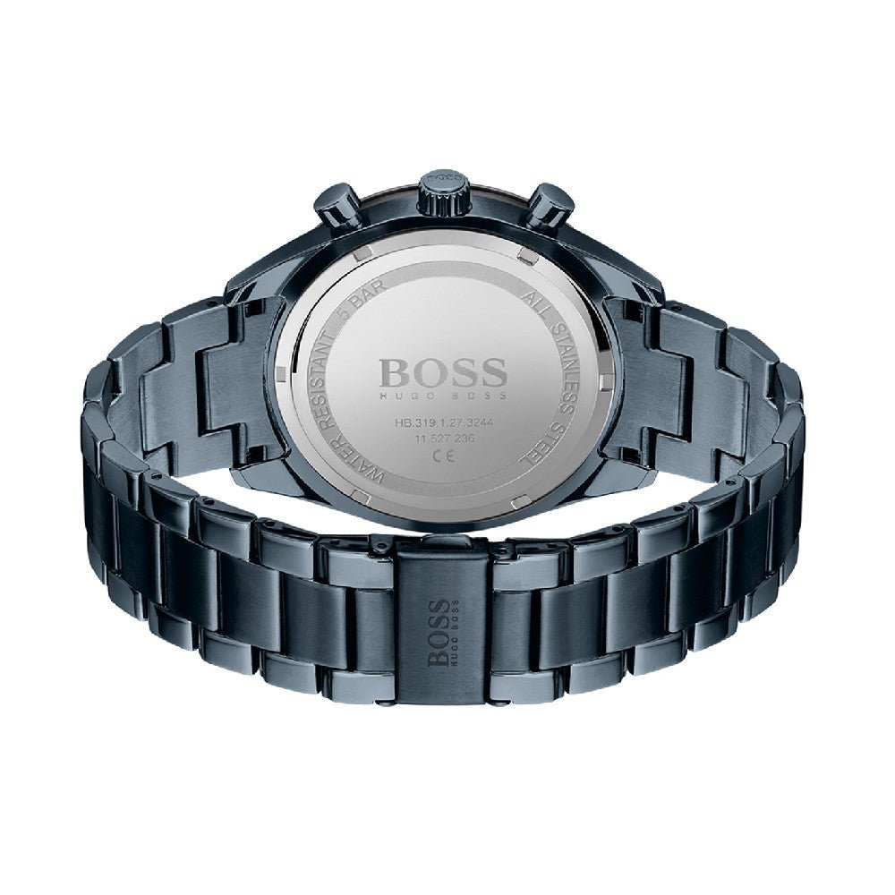 Hugo Boss Santiago Chronograph Grey Dial Blue Steel Strap Watch for Men - 1513865