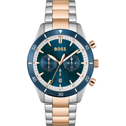 Hugo Boss Santiago Blue Dial Two Tone Steel Strap Watch for Men - 1513937