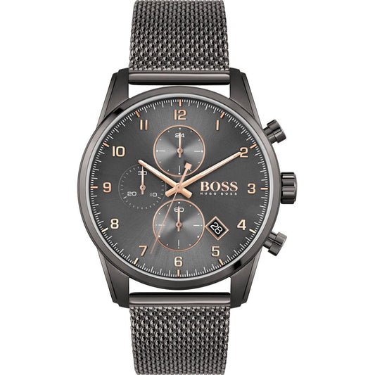 Hugo Boss Skymaster Grey Dial Grey Mesh Bracelet Watch for Men - 1513837