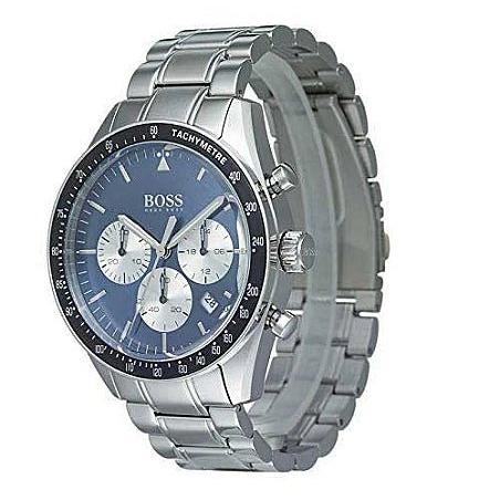 Hugo Boss Trophy Chronograph Blue Dial Silver Steel Strap Watch for Men - 1513630