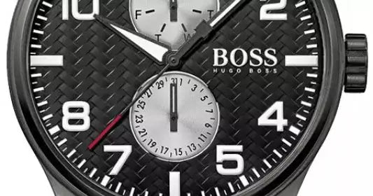 Hugo Boss Aeroliner Maxx Quartz Black Dial Black Nylon Strap Watch For Men - HB1513086