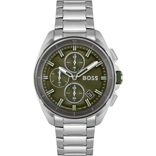 Hugo Boss Volane Grey Dial Silver Steel Strap Watch for Men - 1513951