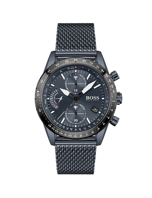 Hugo Boss Pilot Edition Blue Dial Blue Mesh Bracelet Watch for Men - 1513887