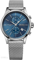 Hugo Boss Jet Blue Dial Silver Mesh Bracelet Watch for Men - 1513441