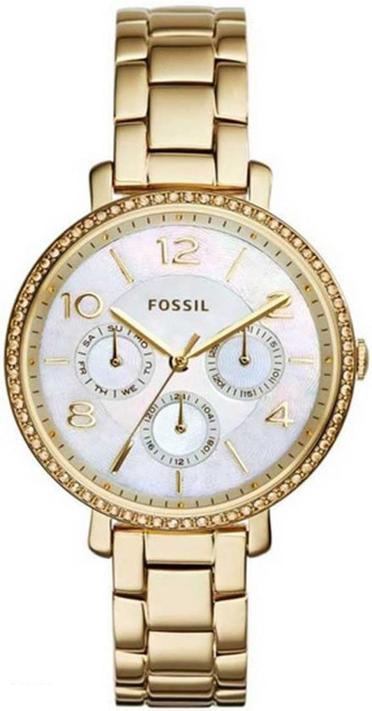 Fossil Rye Mother of Pearl Dial Gold Steel Strap Watch for Women - ES3756