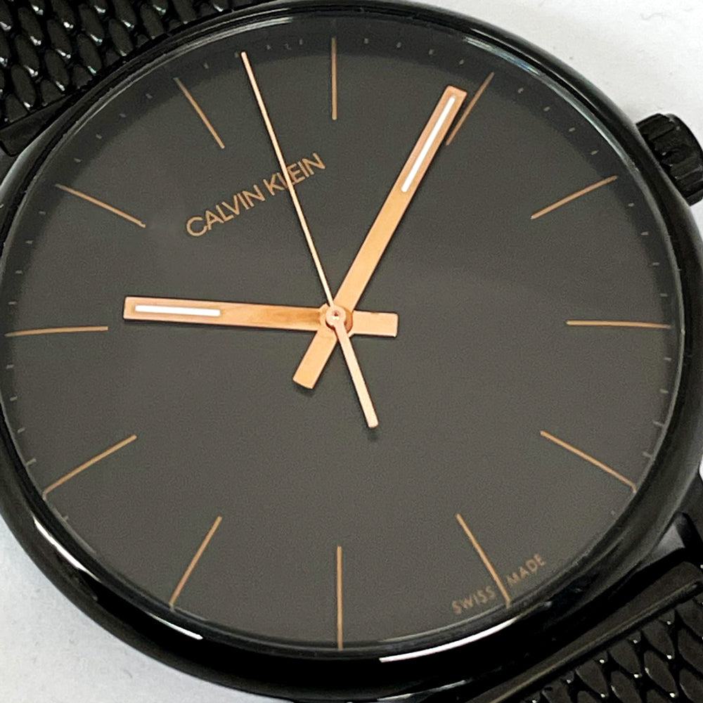 Calvin Klein High Noon Quartz Black Dial Black Mesh Bracelet Watch for Men - K8M21421