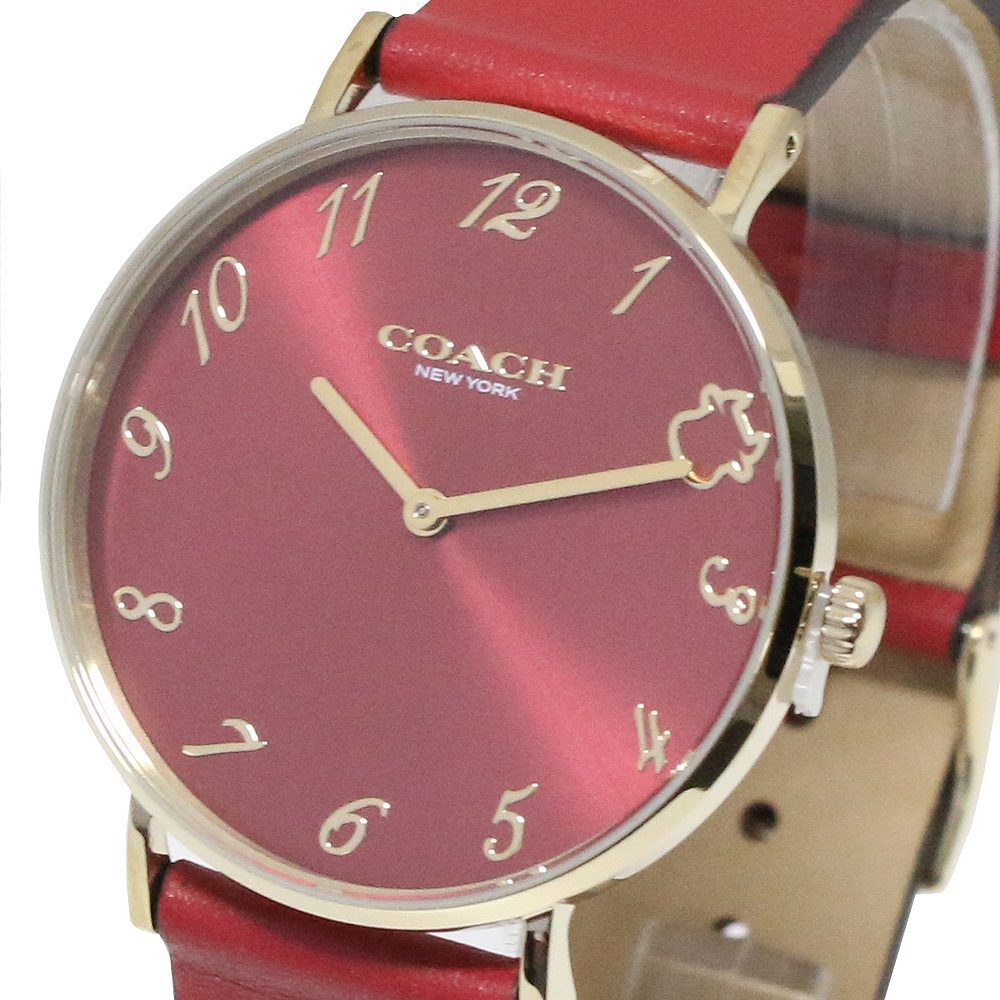 Coach Perry Red Dial Red Leather Strap Watch for Women - 14503722