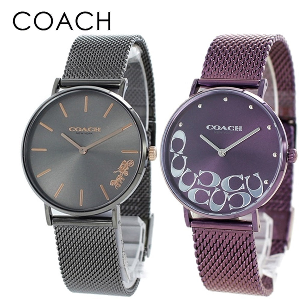 Coach Perry Purple Dial Purple Mesh Bracelet Watch for Women - 14503823