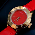 Marc Jacobs Blade Red Dial Red Leather Strap Watch for Women - MBM1210