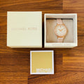 Michael Kors Cinthia Mother of Pearl Dial Pink Leather Strap Watch for Women - MK2663