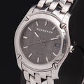 Burberry Herringbone Grey Dial Silver Steel Strap Watch for Women - BU1851