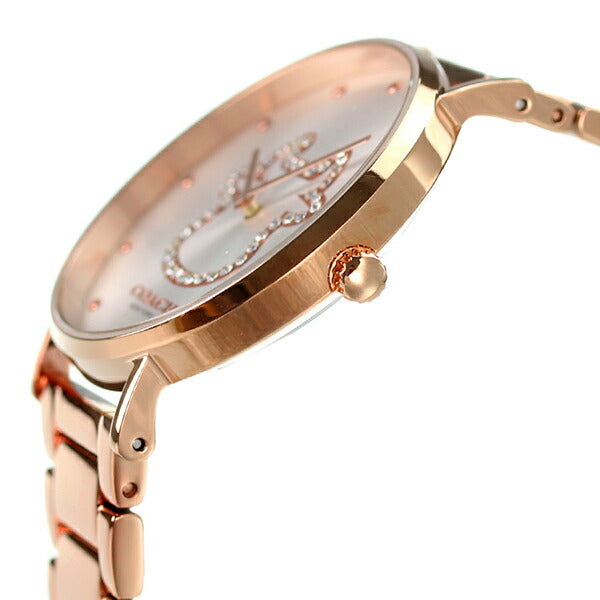 Coach Perry White Dial Rose Gold Steel Strap Watch for Women - 14503708