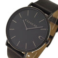 Coach Charles Black Dial Black Leather Strap Watch for Men - 14602434