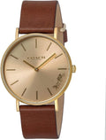 Coach Perry Gold Dial Brown Leather Strap Watch for Women - 14503331