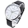 Calvin Klein Evan White Dial Black Leather Strap Watch for Women - K7B231CY