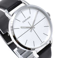 Calvin Klein Evan White Dial Black Leather Strap Watch for Women - K7B231CY