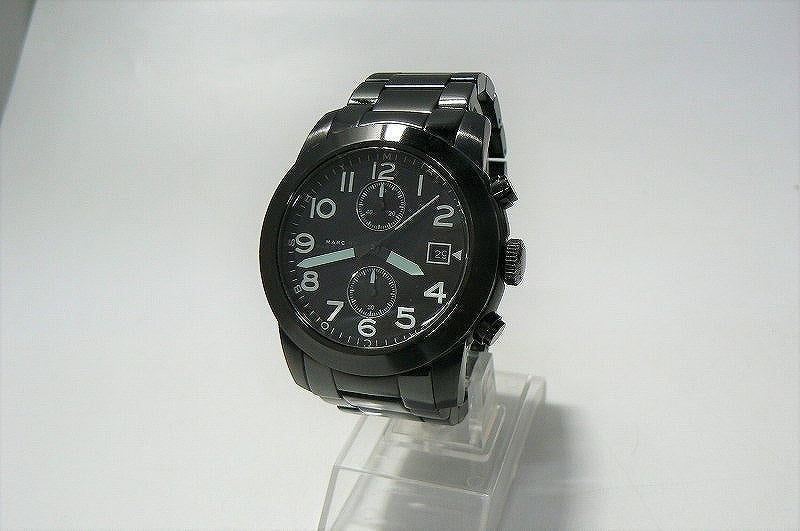 Marc Jacobs Larry Black Chronograph Dial Black Stainless Steel Strap Watch for Men - MBM5032