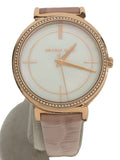 Michael Kors Cinthia Mother of Pearl Dial Pink Leather Strap Watch for Women - MK2663