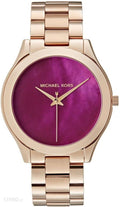 Michael Kors Pink Dial Rose Gold Steel Strap Watch for Women - MK3550