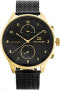 Tommy Hilfiger Chase Quartz Black Dial Black Mesh Bracelet Watch for Men - 1791580