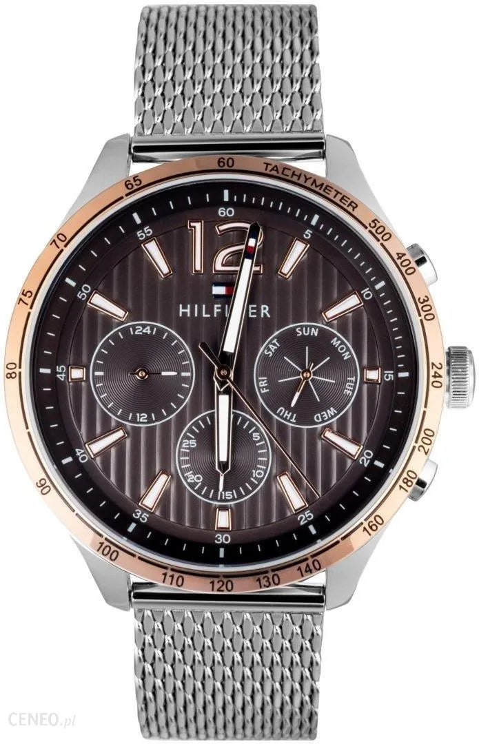 Tommy Hilfiger Gavin Chronograph Quartz Grey Dial Silver Mesh Bracelet Watch for Men - 1791466