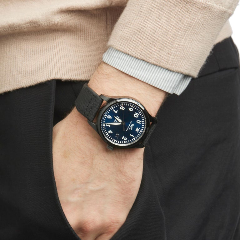 IWC Pilot’s Watch Mark XVIII Edition “Laureus Sport for Good Foundation" Blue Dial Black Nylon Strap Watch for Men - IW324703