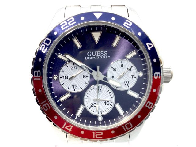 Guess Odyssey Multifunction Blue Dial Silver Steel Strap Watch For Men - W1107G2