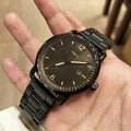 Fossil The Commuter Brown Dial Black Steel Strap Watch for Men - FS5277