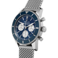 Breitling Superocean Heritage B01 Chronograph 44 Blue Dial Silver Mesh Bracelet Watch for Men - AB0162161C1A1