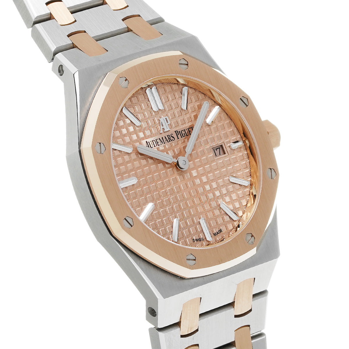 Audemars Piguet Royal Oak Quartz 18K Pink Gold Dial Two Tone Steel Strap Watch for Women - 67650SR.OO.1261SR.01