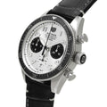 Tag Heuer Autavia Chronometer Flyback Chronograph Silver Dial Black Leather Strap Watch for Men - CBE511B.FC8279