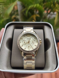 Fossil Riley Gold Dial Gold Steel Strap Watch for Women - ES3203