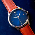 Fossil The Minimalist 3H Blue Dial Brown Leather Strap Watch for Men - FS5499